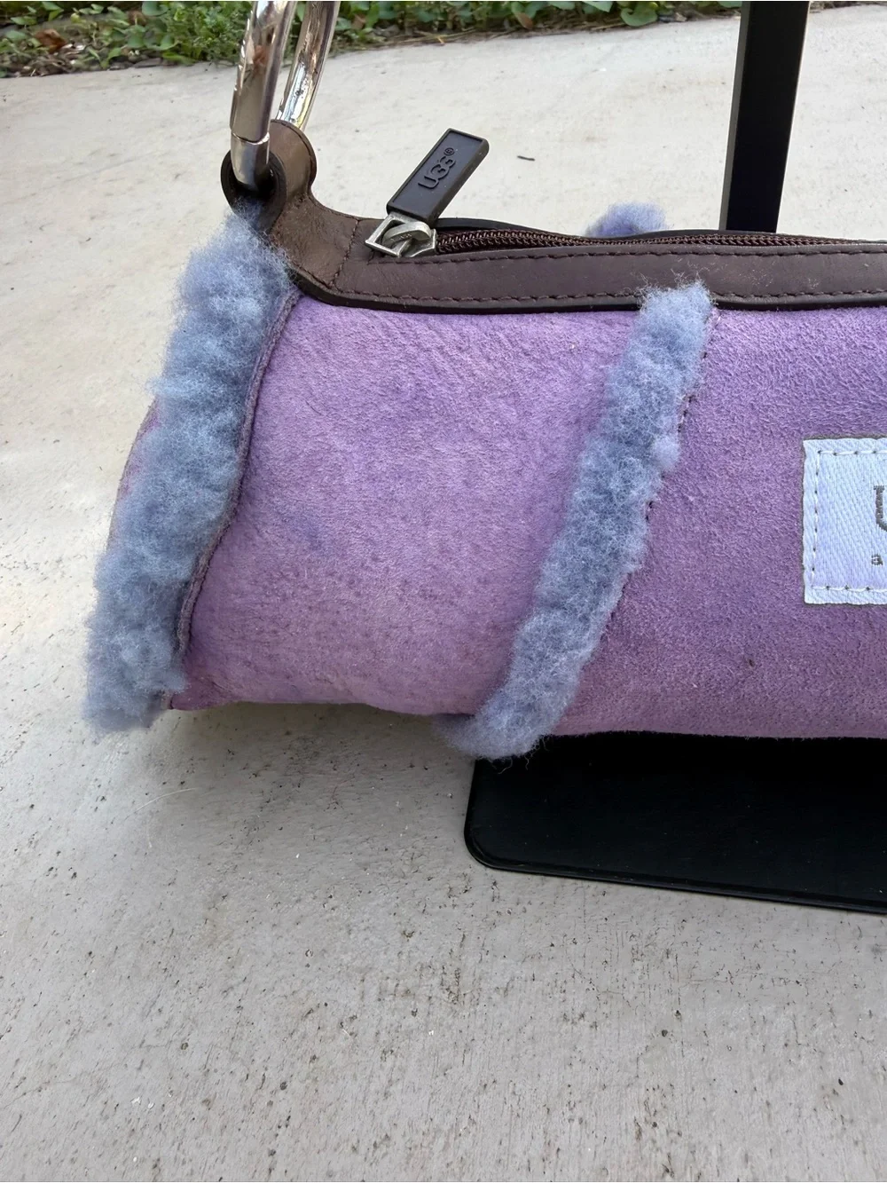 Vintage Y2K UGG Australia Lavender Shearling Suede Shoulder/Hobo Bag